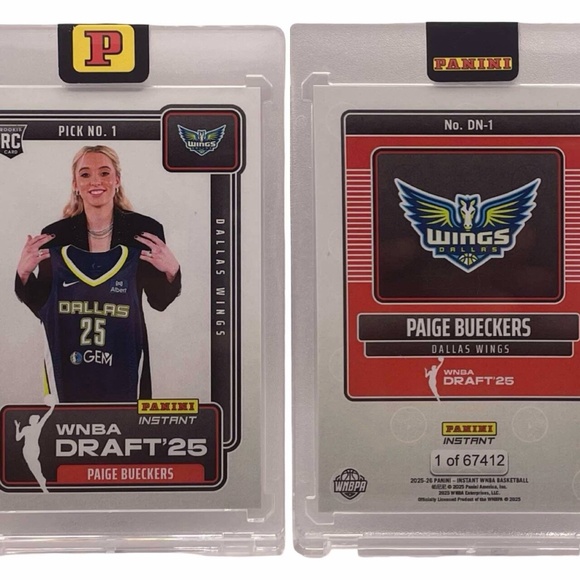 2025 Panini Instant WNBA #DN-1 PAIGE BUECKERS DRAFT NIGHT ROOKIE RC WINGS Sealed - Picture 3 of 3